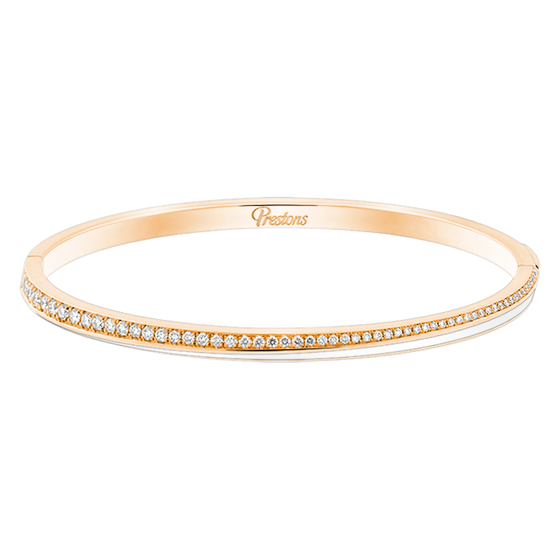 Fortuna Linear White Enamel Bangle