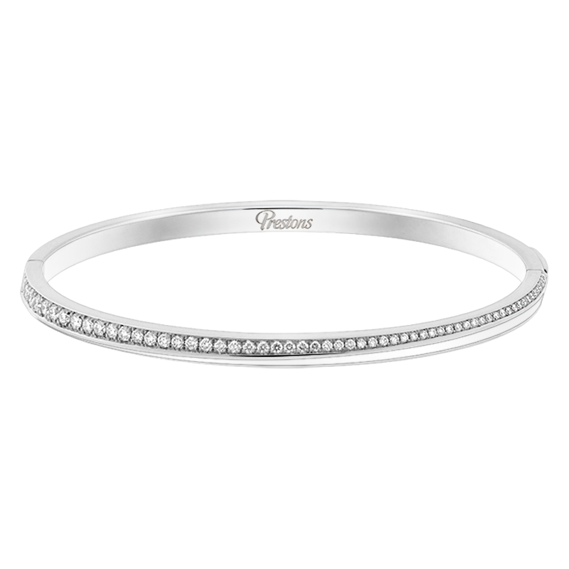 Fortuna Linear White Enamel Bangle