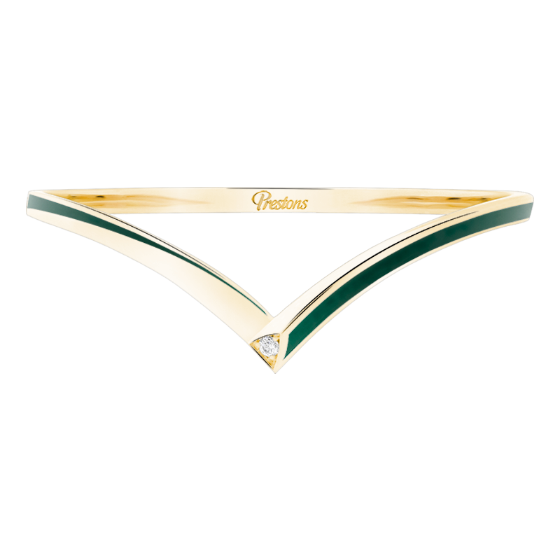 Fortuna Green Enamel Bangle