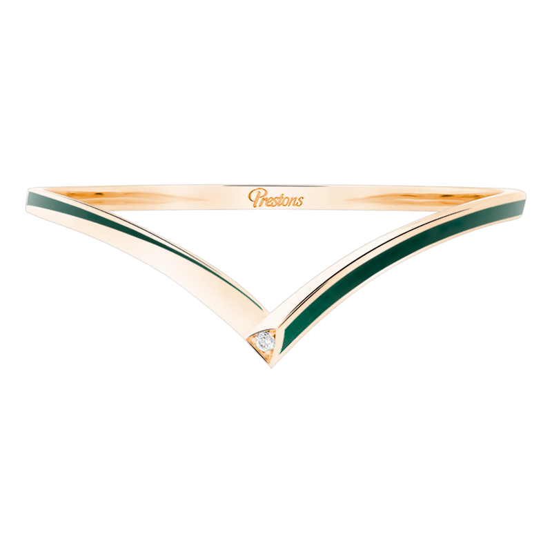 Fortuna Green Enamel Bangle