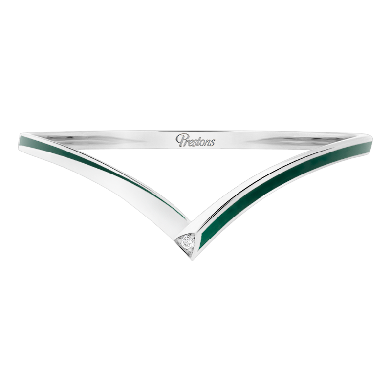 Fortuna Green Enamel Bangle