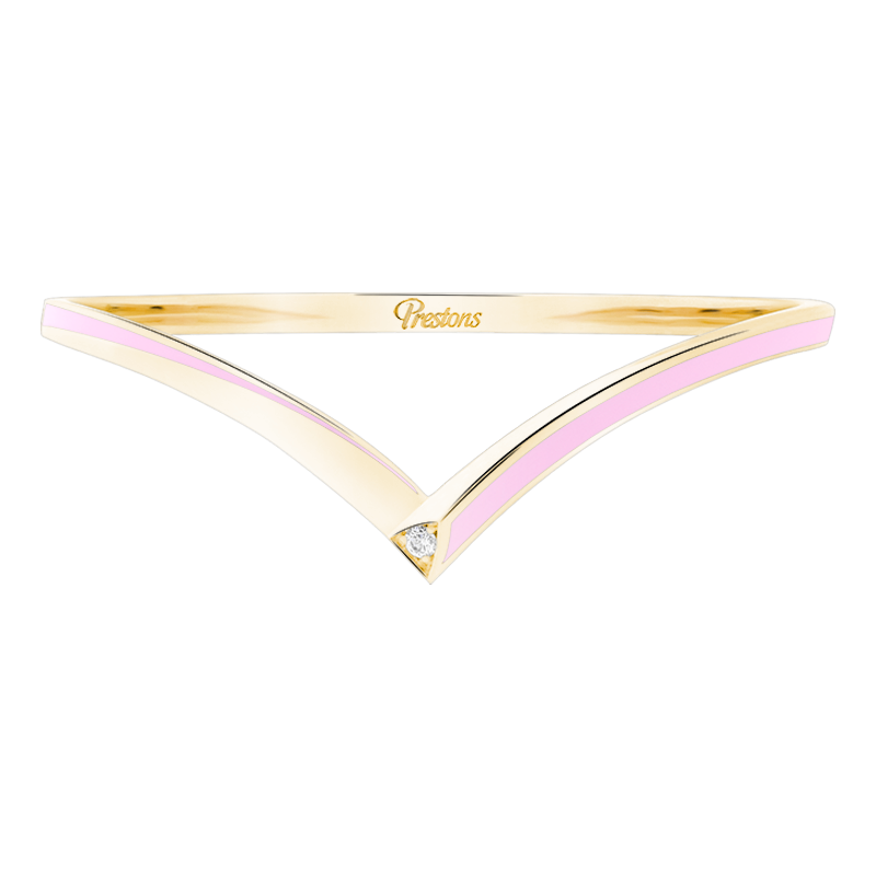 Fortuna Pink Enamel Bangle