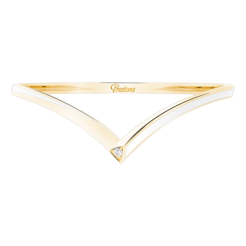 Fortuna White Enamel Bangle