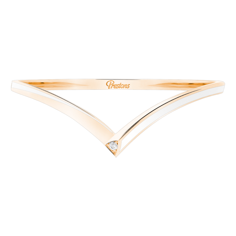 Fortuna White Enamel Bangle