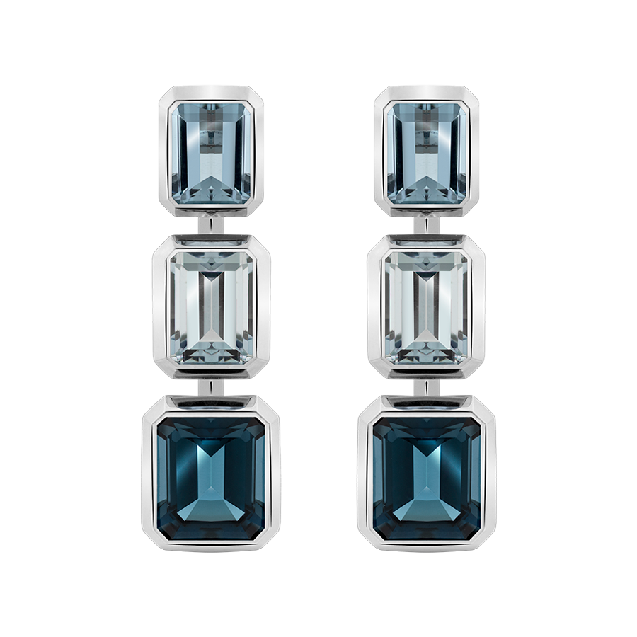 Grace Aquamarine & London Blue Topaz Drop Earrings