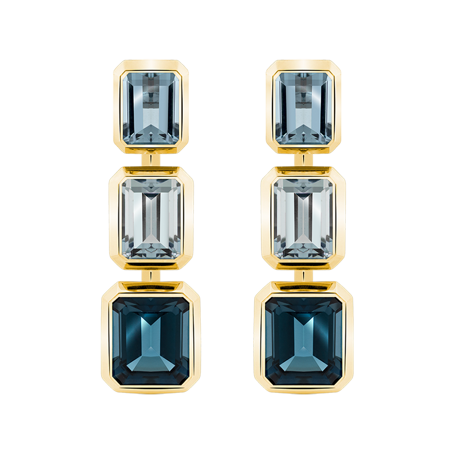 Grace Aquamarine & London Blue Topaz Drop Earrings