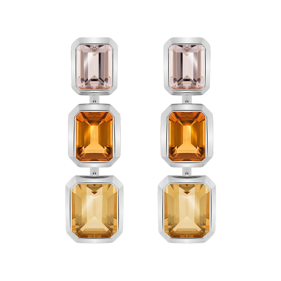 Grace Morganite & Citrine Drop Earrings