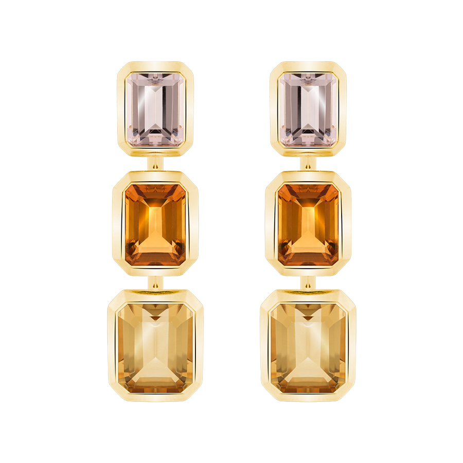 Grace Morganite & Citrine Drop Earrings