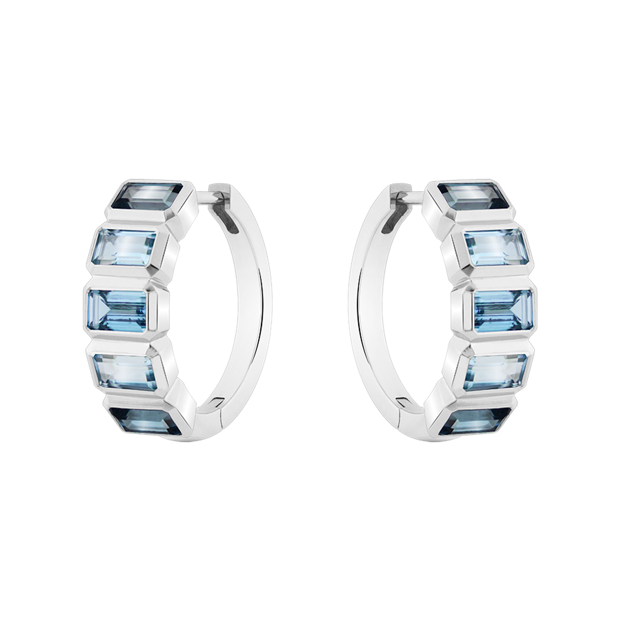 Grace Aquamarine & London Blue Topaz Hoops