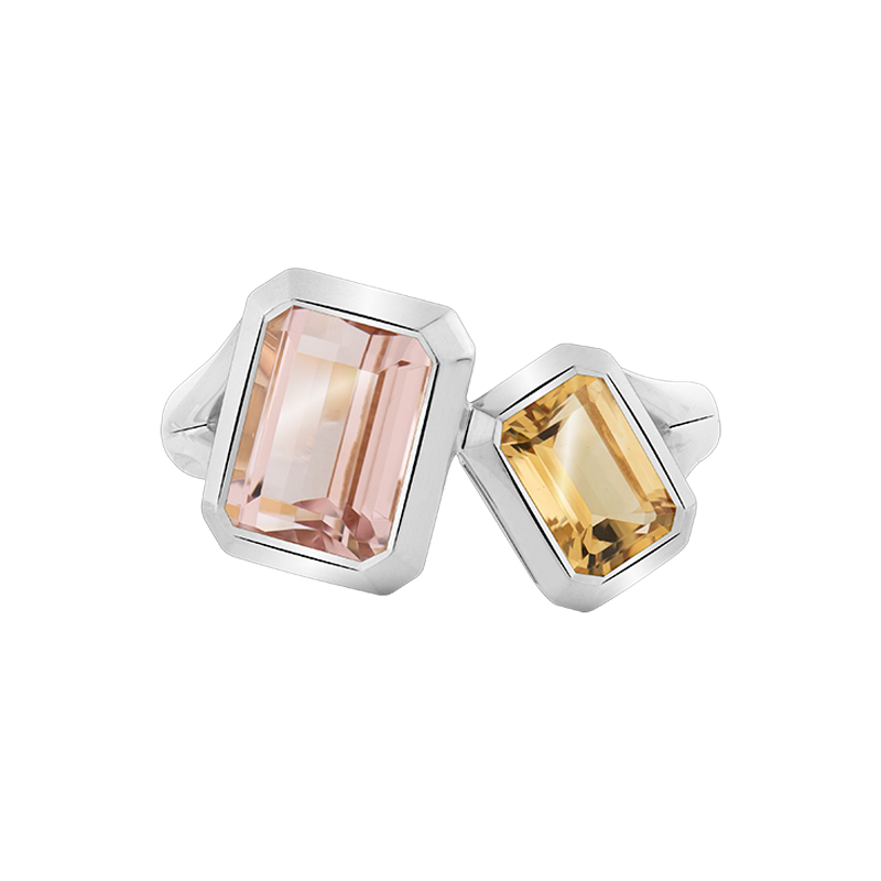 Grace Morganite & Citrine Toi-Et-Moi