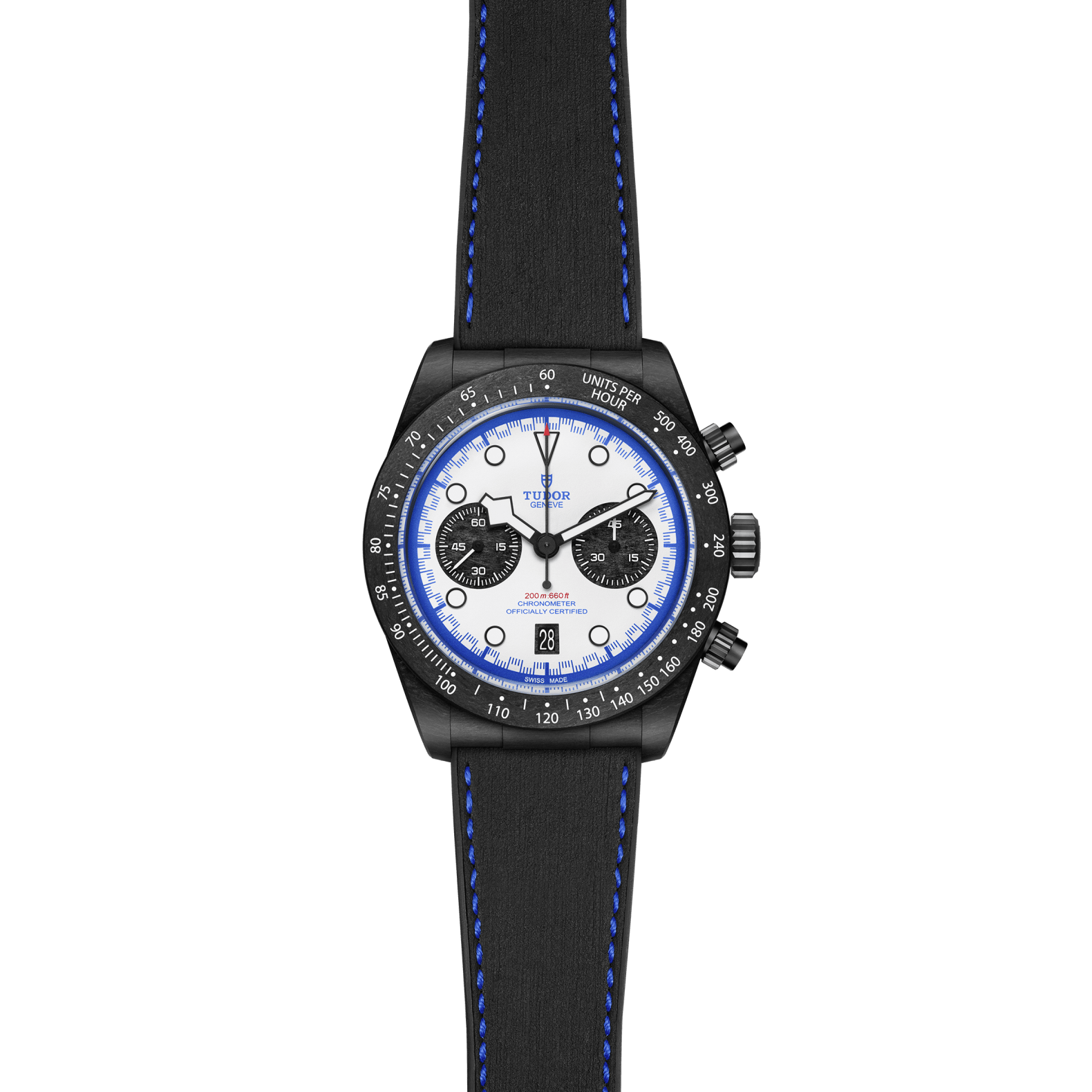 TUDOR Black Bay Chrono 42mm redesigned carbon fibre case - M79377KN-0001 at Prestons