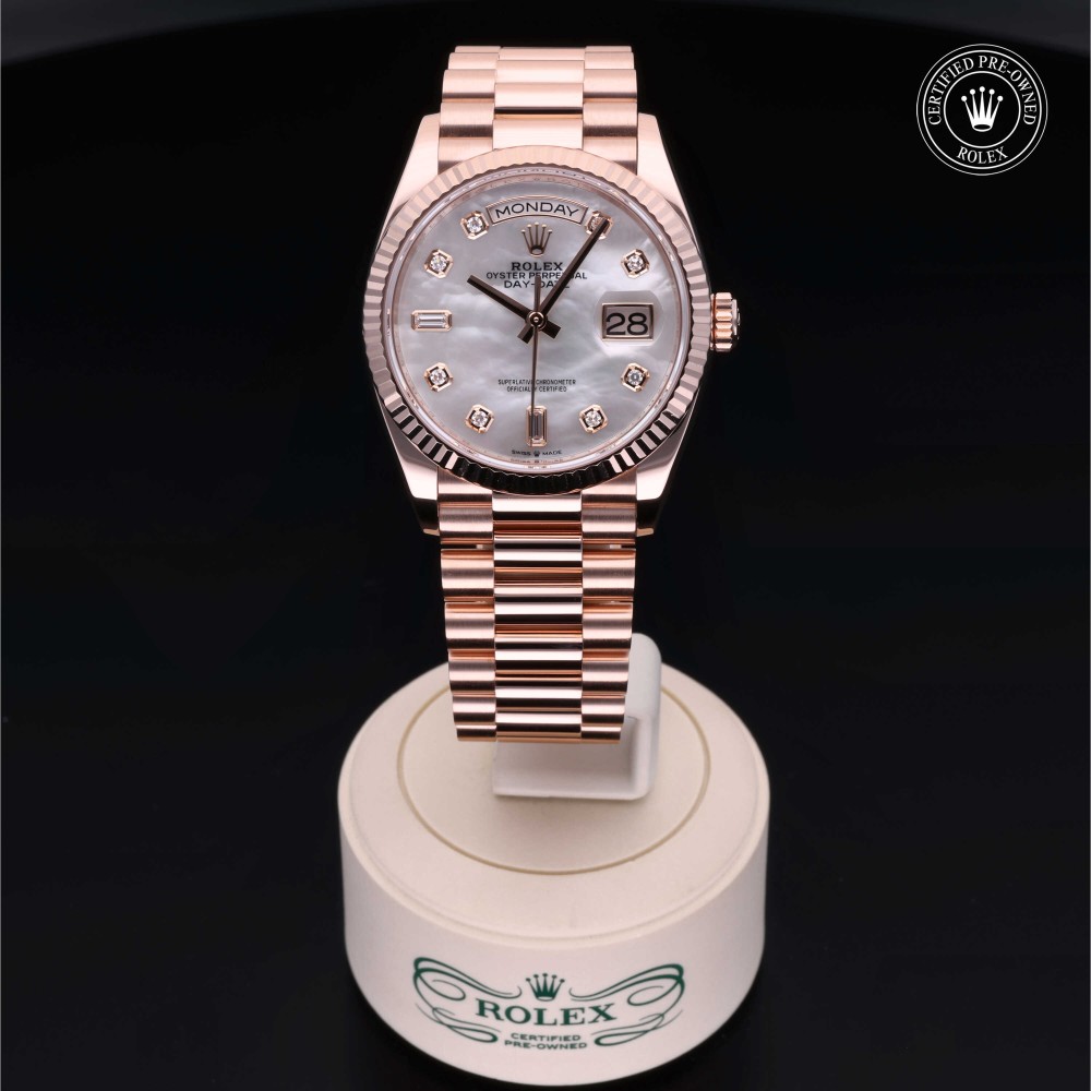 rolex-certified-pre-owned-Day-Date-36 mm-18ct Everose Gold-2020-M128235-0029