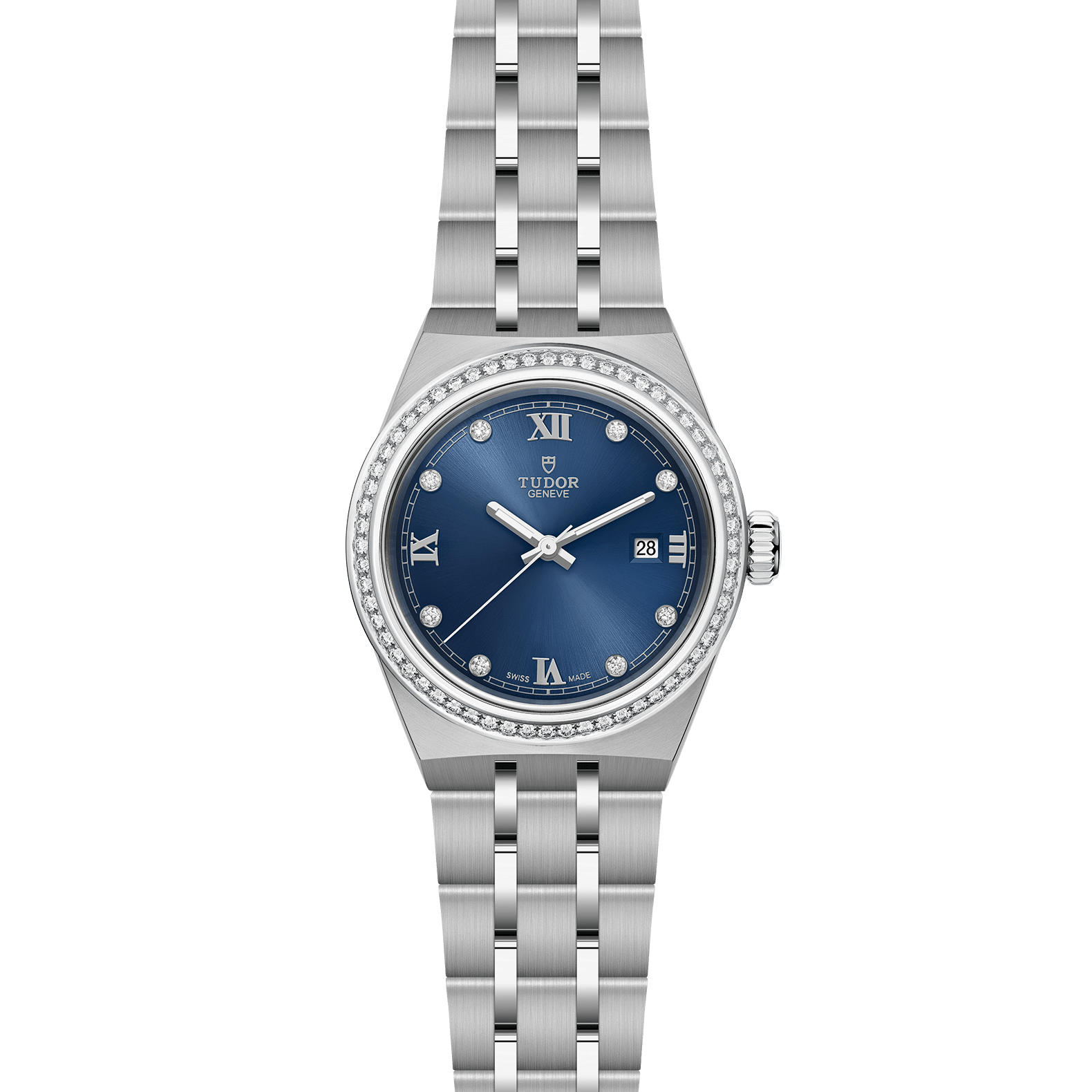 TUDOR Royal 28mm steel case, Diamond-set dial - 28mm steel case, Diamond-set dial at Prestons