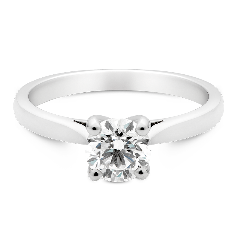 Round Brilliant Cut Solitaire, Platinum