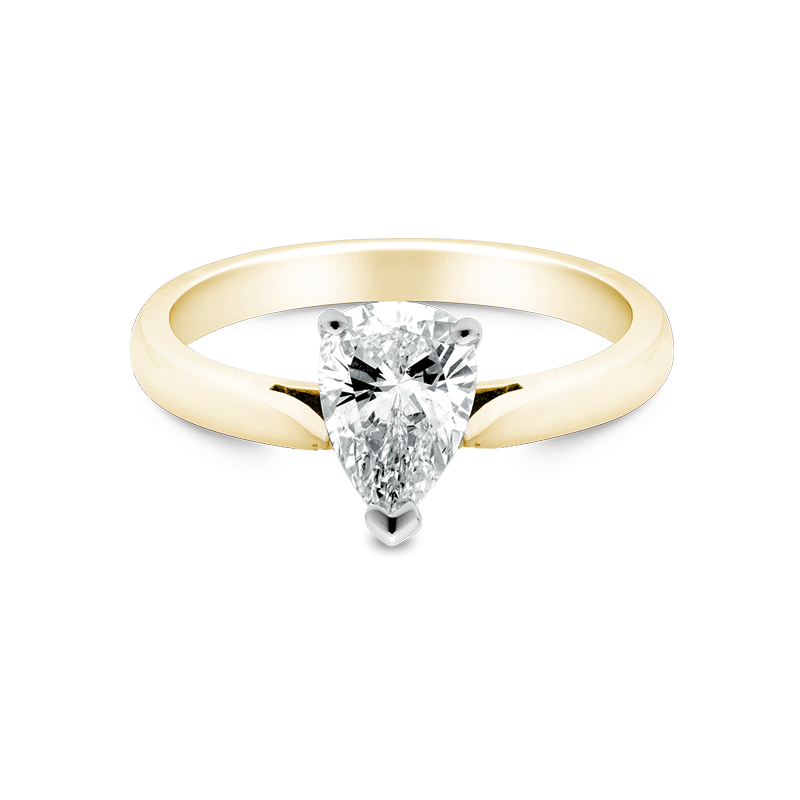 Pear Cut Solitaire, 18ct Yellow Gold
