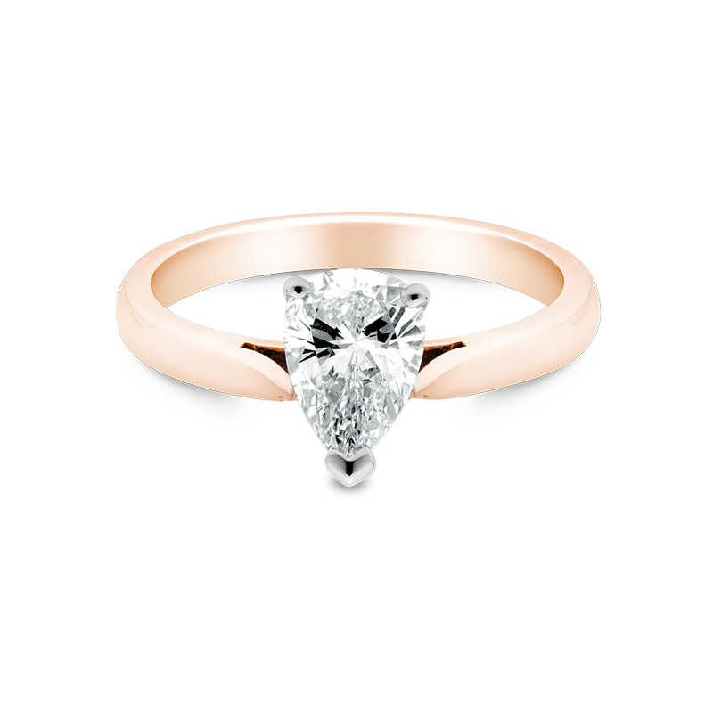 Pear Cut Solitaire, 18ct Rose Gold