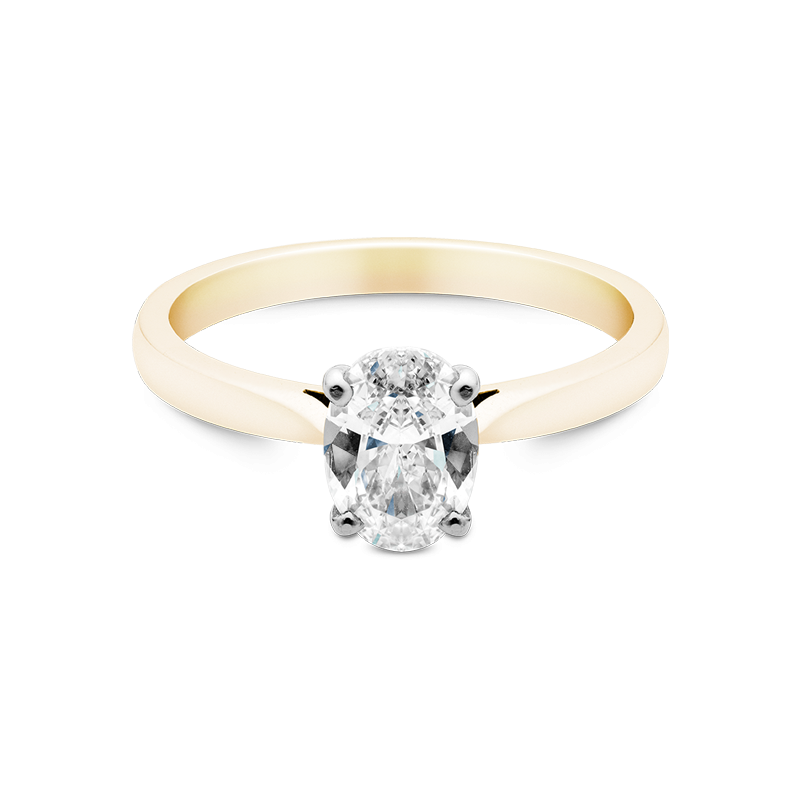Oval Cut Solitaire, 18ct Yellow Gold
