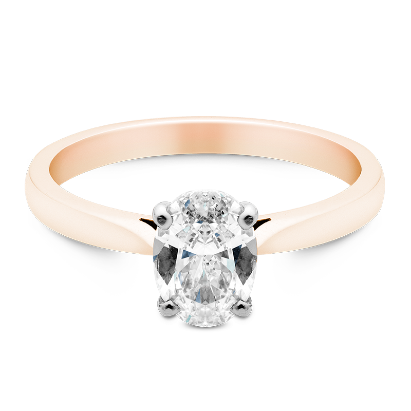 Oval Cut Solitaire, 18ct Rose Gold