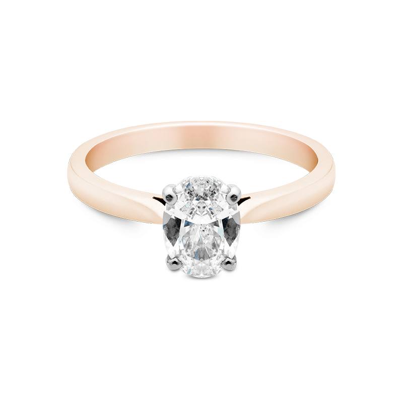 Oval Cut Solitaire, 18ct Rose Gold