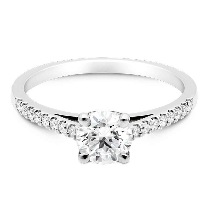 Round Brilliant Set with Diamonds, 18ct White Gold