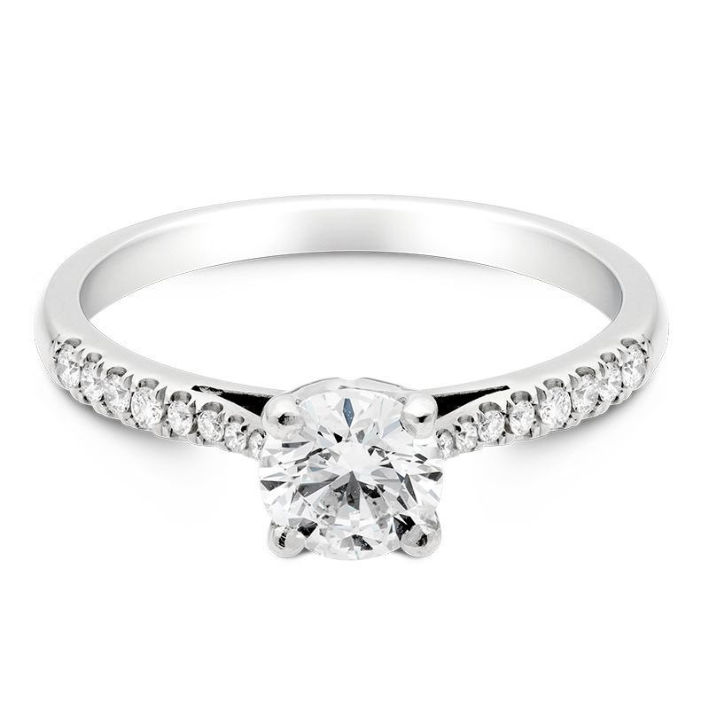 Round Brilliant Set with Diamonds, 18ct White Gold