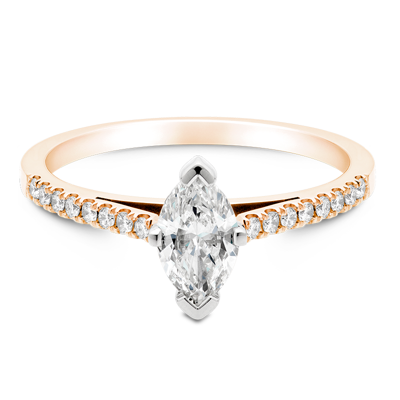 Marquise Set with Diamonds, 18ct Rose Gold