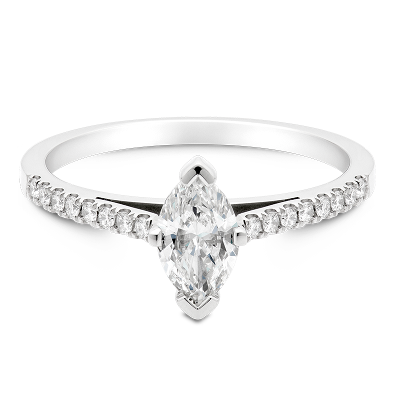Marquise Set with Diamonds, 18ct White Gold