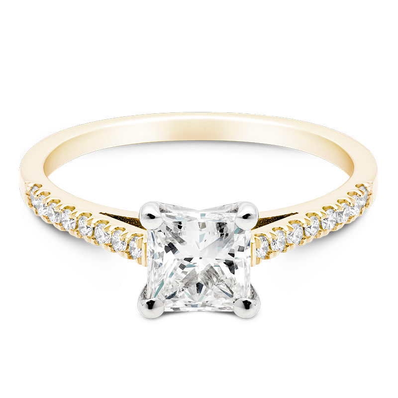 Princess Set with Diamonds, 18ct Yellow Gold