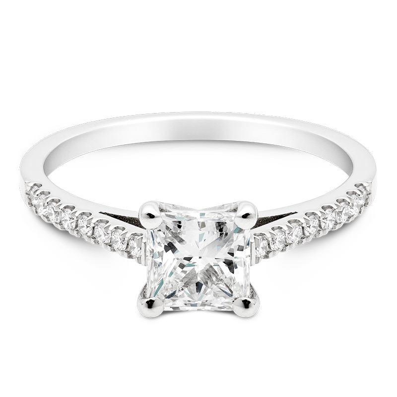 Princess Set with Diamonds, 18ct White Gold