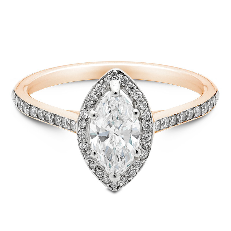 Marquise Cut Halo, 18ct Rose Gold