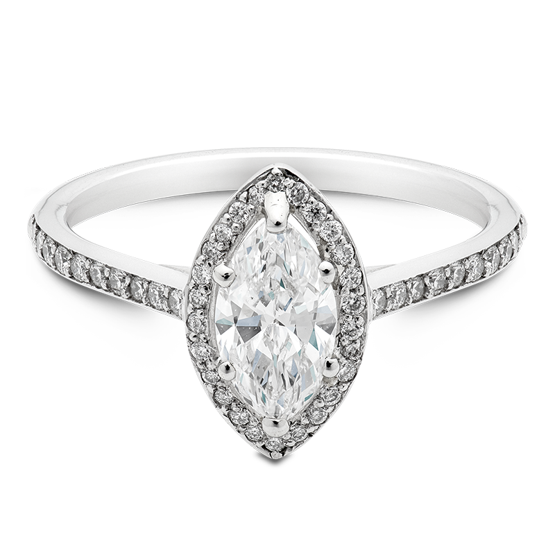Marquise Cut Halo, 18ct White Gold