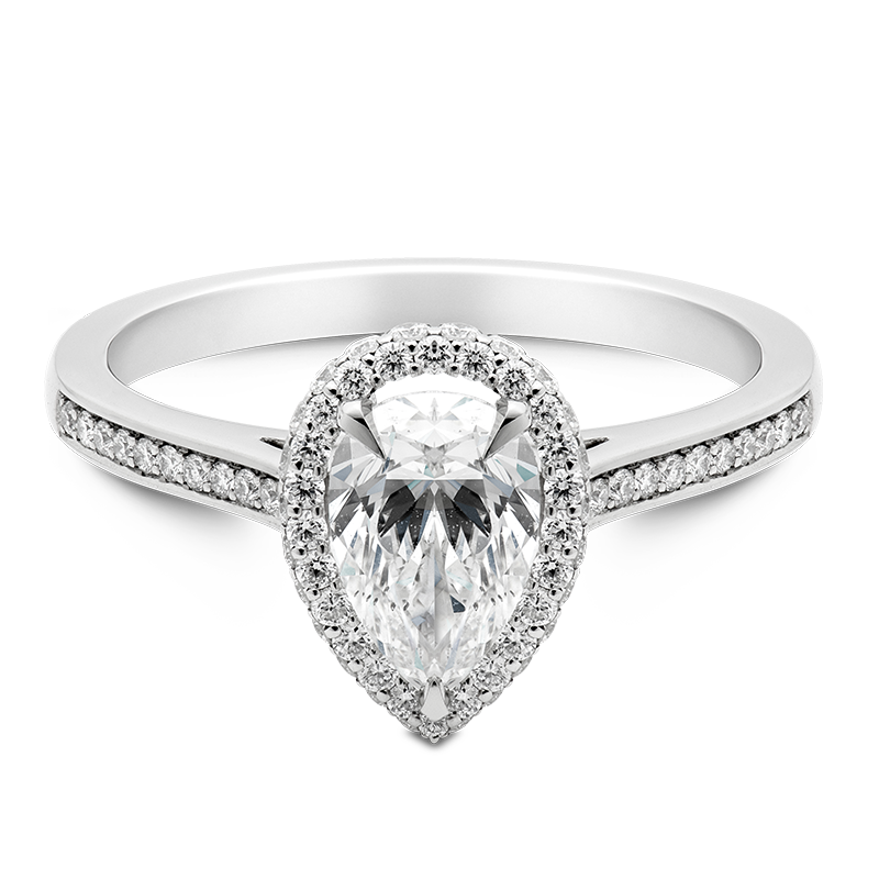 Pear Cut Halo, Platinum