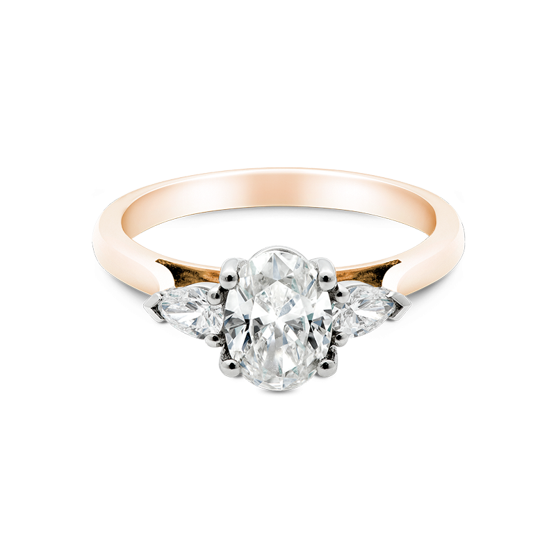 Oval Cut Trilogy, 18ct Rose Gold