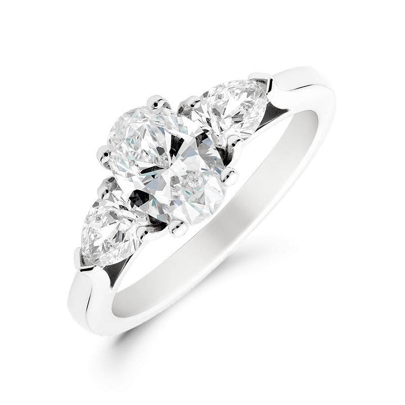 Oval and deals pear trilogy ring