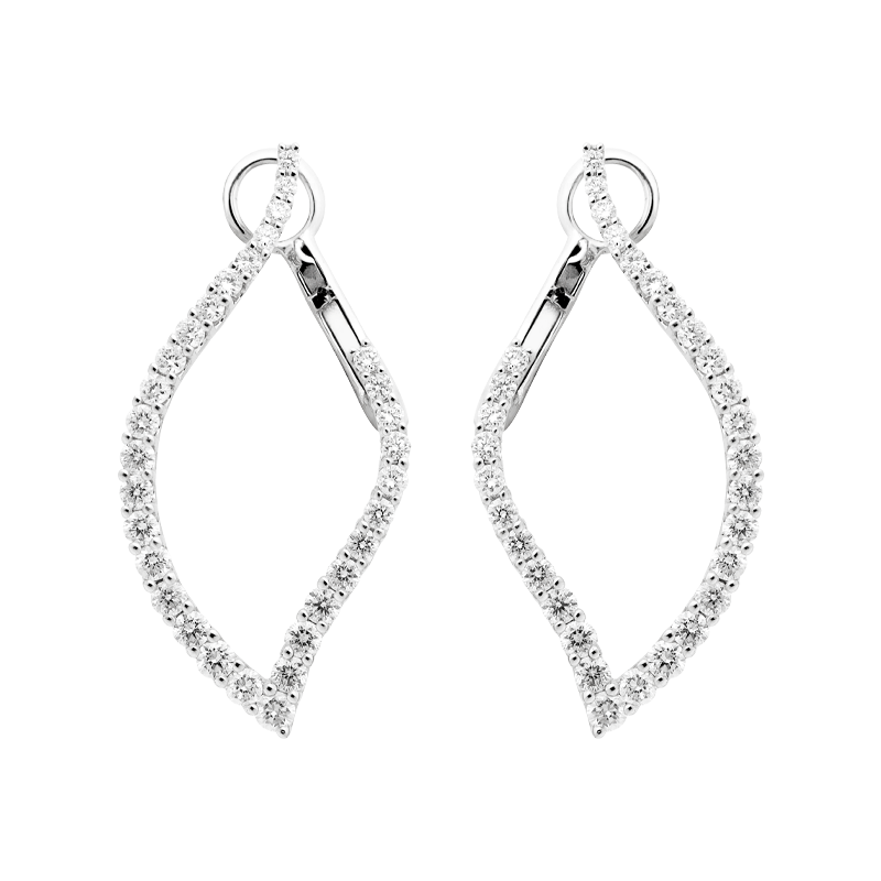 Graduated Shaped Diamond Drop Earrings