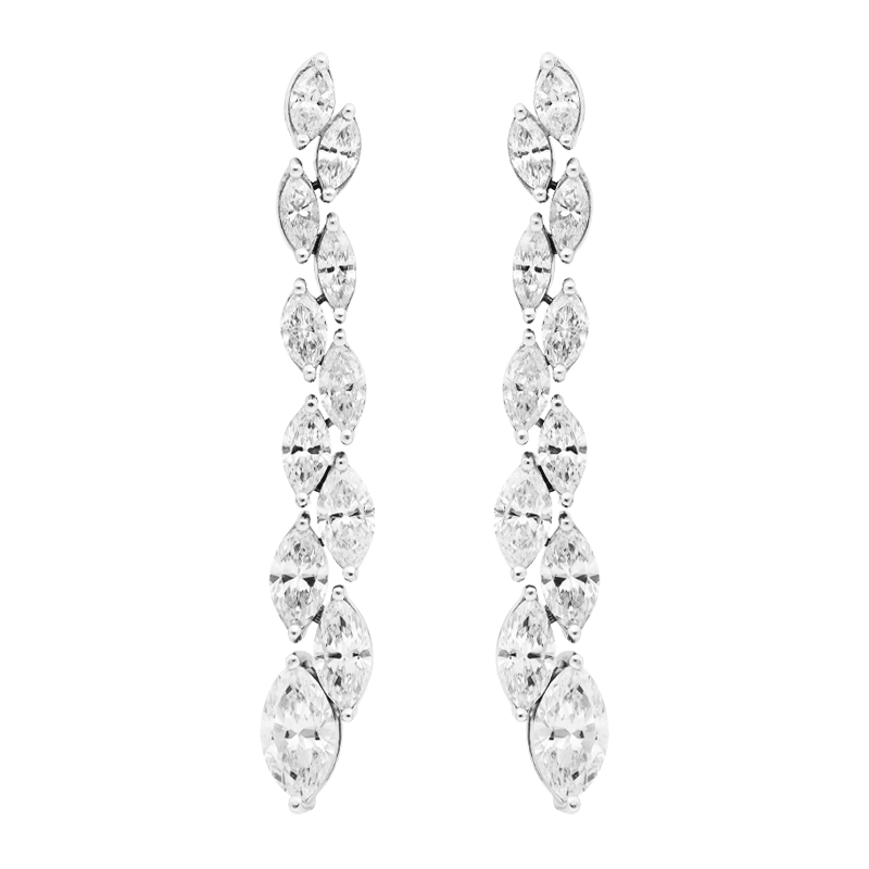 Marquise Diamond Drop Earrings