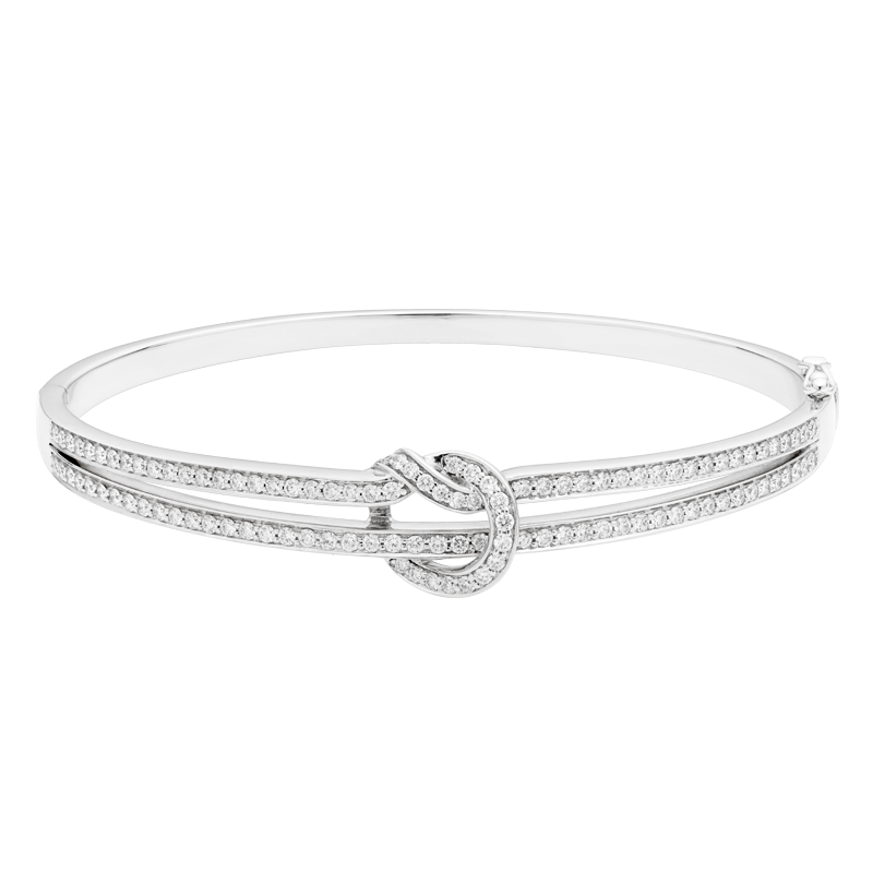 Two Row Knot Diamond Bangle