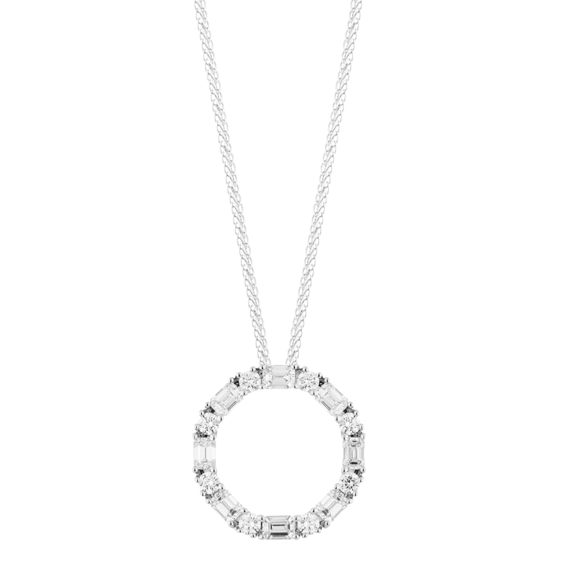 Mixed Cut Open Circle Pendant