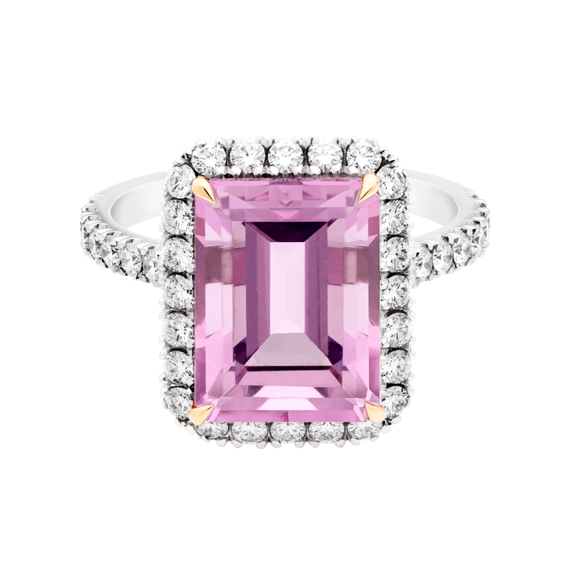 Emerald Cut Morganite Dress Ring
