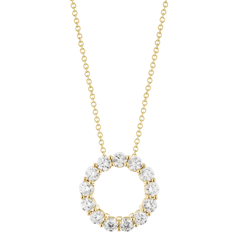 Open Circle Style Pendant, 18ct Yellow Gold