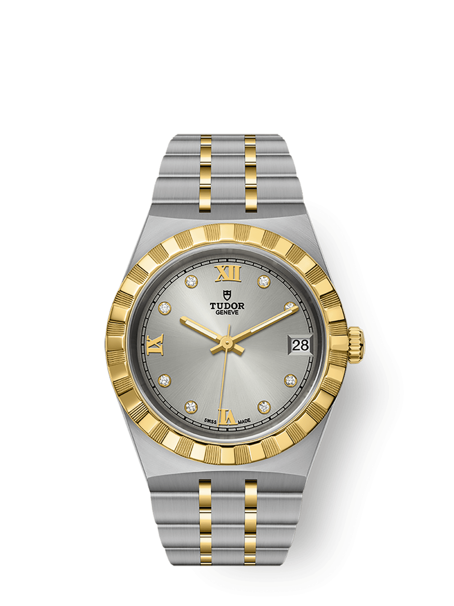 TUDOR Royal 34mm steel case with polished and satin finish - M28403-0002 at Prestons
