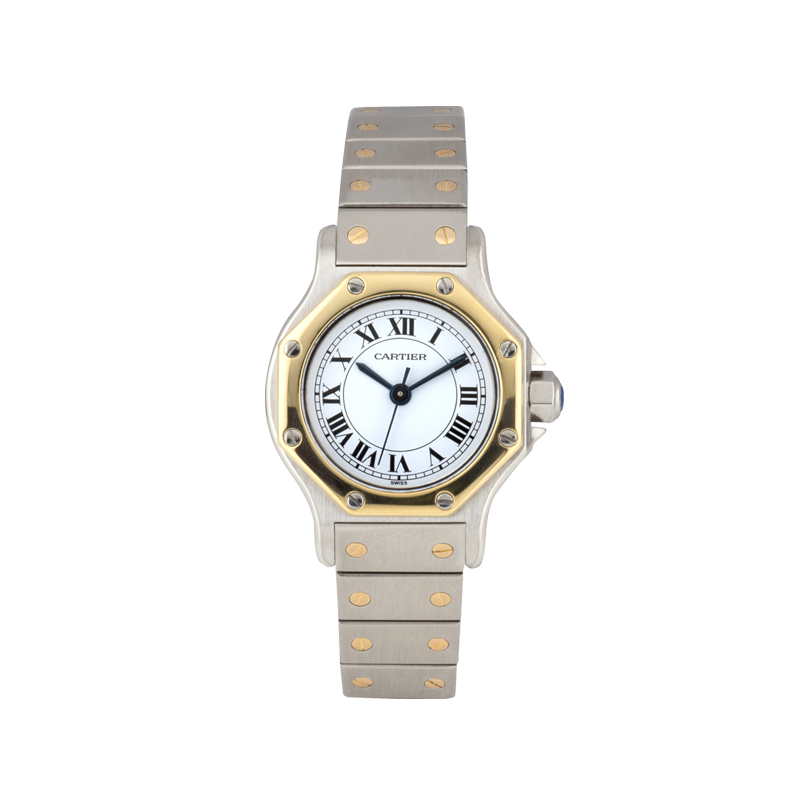 Cartier, Santos Ronde, Stainless Steel and 18ct Yellow Gold