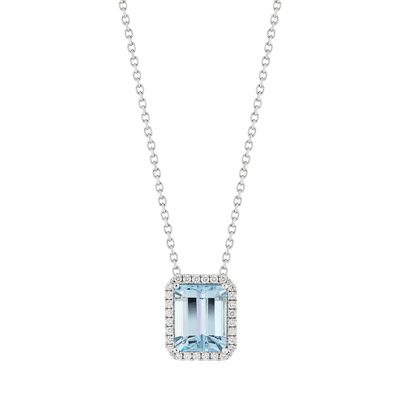 Cushion Cut Aquamarine Pendant