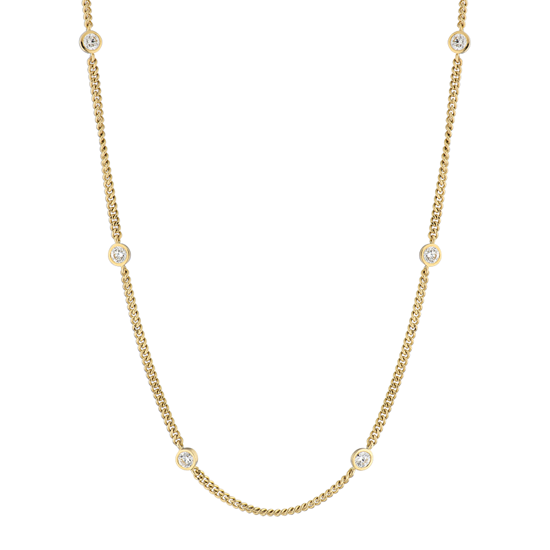 18ct Yellow Gold Diamond Chain