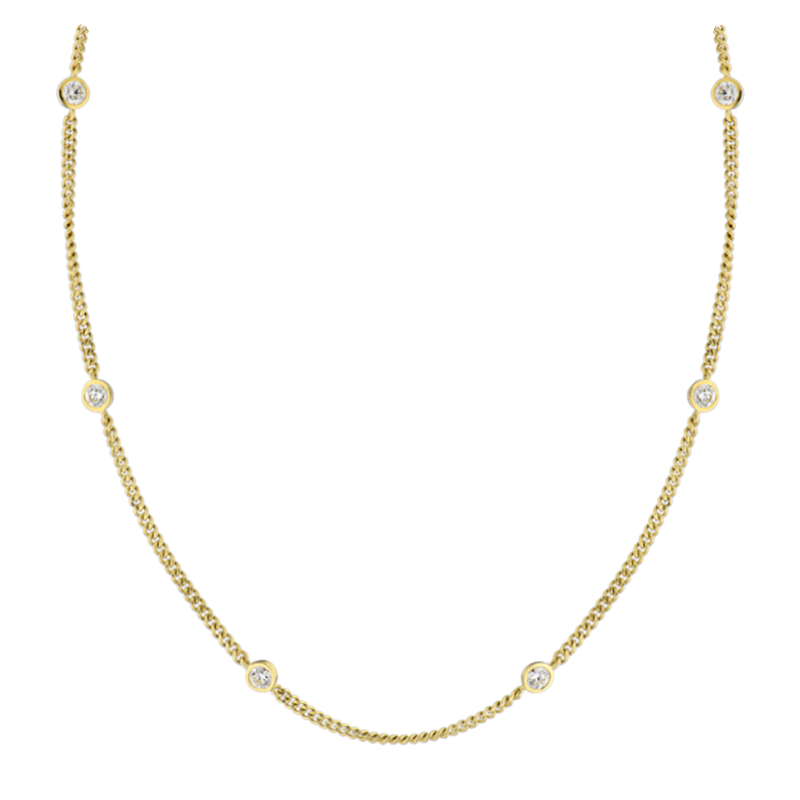 18ct Yellow Gold Diamond Chain