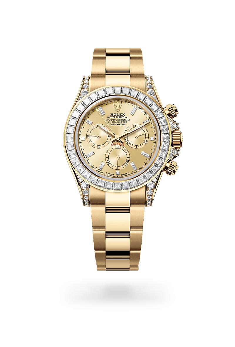 Rolex Cosmograph Daytona in 18 ct yellow gold with lugs set with diamonds, M126598TBR-0001 at Prestons