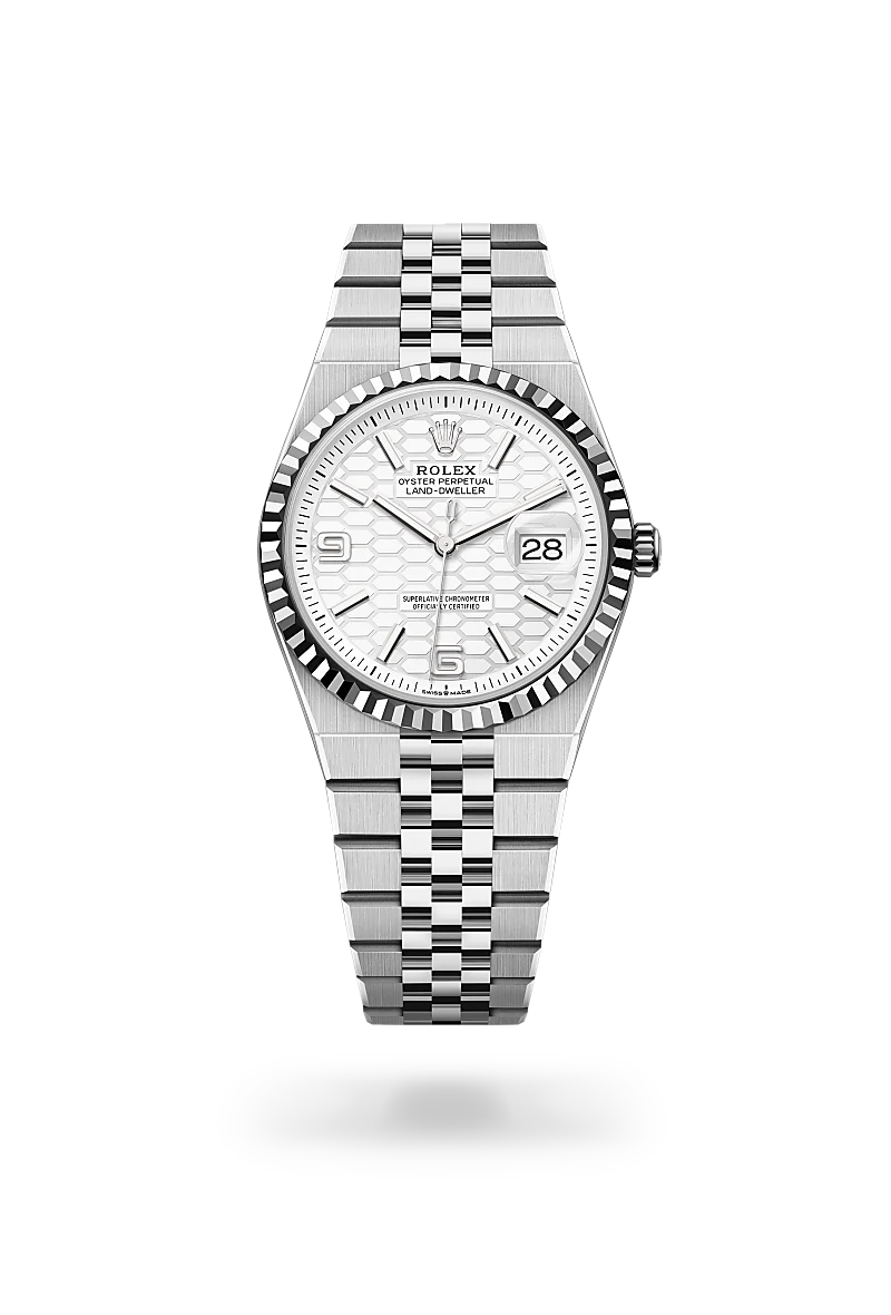 Rolex Land-Dweller 36 in White Rolesor - combination of Oystersteel and white gold, M127234-0001 at Prestons