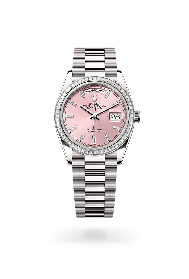 Rolex Day-Date 36 in 18 ct white gold, M128399TBR-0029 at Prestons