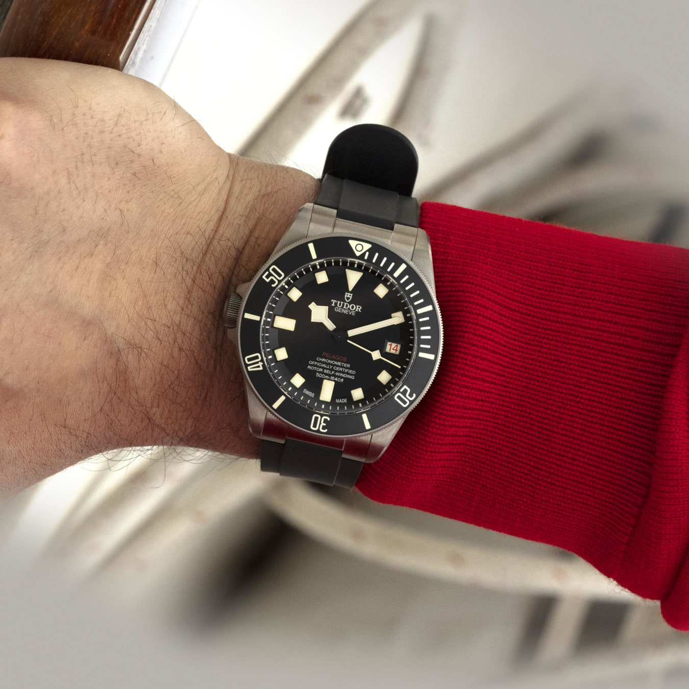 TUDOR Pelagos LHD 42mm titanium and steel case with satin finish Numbered steel case back - M25610TNL-0001 at Prestons