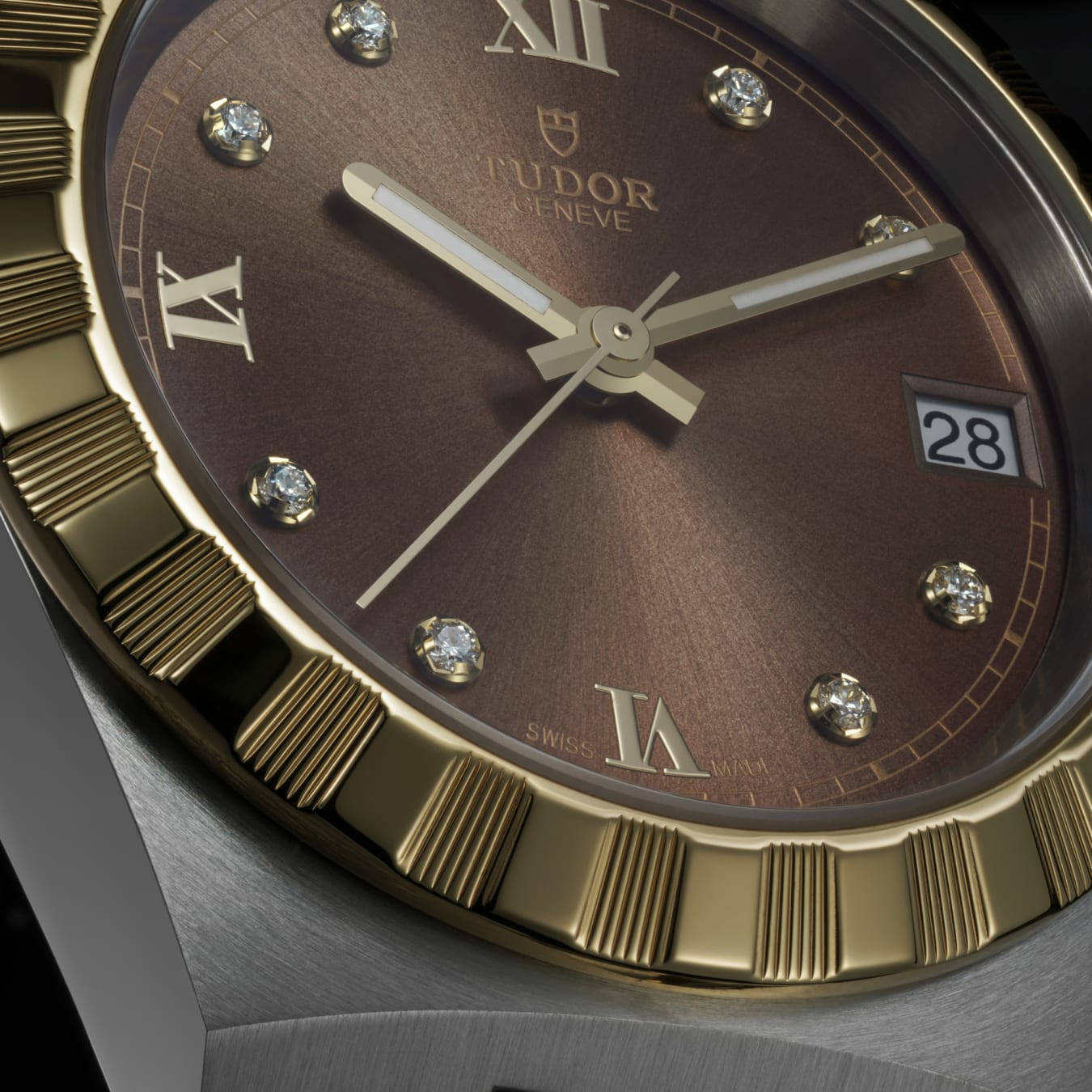 TUDOR Royal 28mm steel case with polished and satin finish - M28303-0009 at Prestons